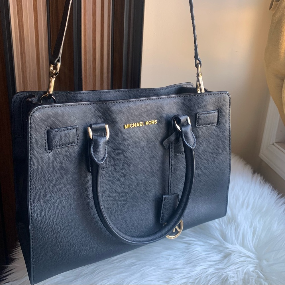 Michael Kors Black Saffiano Leather Satchel